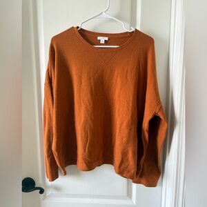 J.Jill Sweater L Oversized Rust Orange Crewneck Boxy Lightweight Knit
